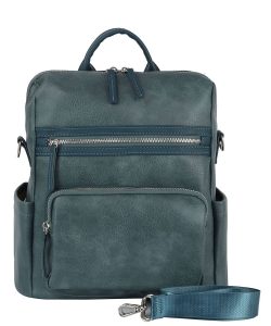 Fashion Faux Convertible Backpack GLM-0095 DARK BLUE